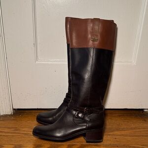 Bandolino Women’s Chocolate Brown/Tan Leather Knee Boots Size 7 EUC